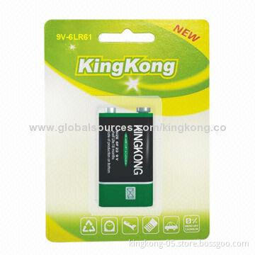 9V Dry Carbon Battery for Instrument, with PVC/Aluminum/Metal Jacket